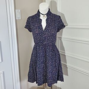 Vintage Style MONTEAU Collar Button Down Floral Flare Dress